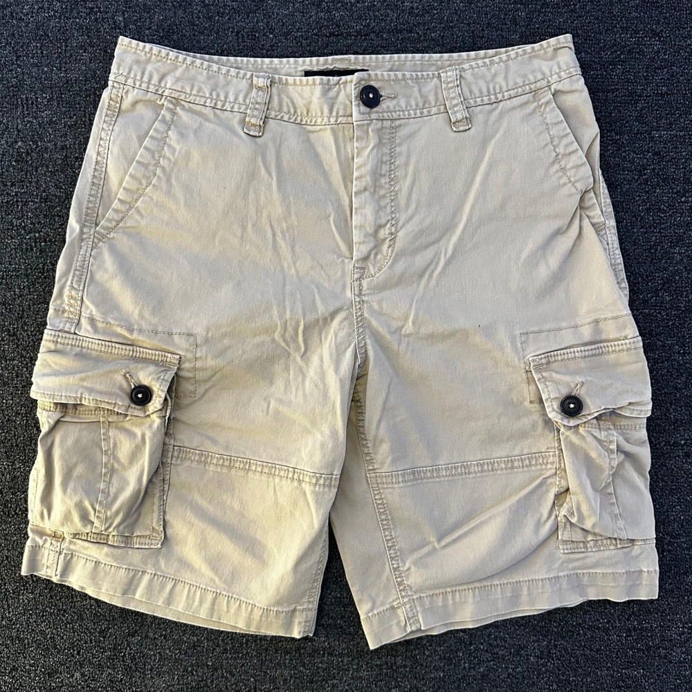 Aeropostale Cargo Shorts Mens 32 Khaki Good Stretch Utility Pocket Twill